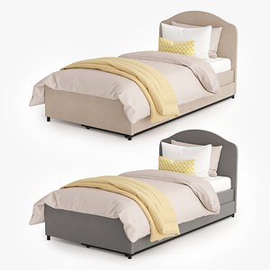 Single bed Hauga  with storage boxes