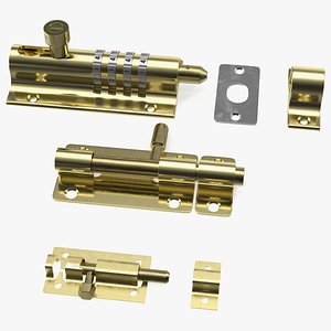 Brass Sliding Door Locks Set