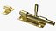 Brass Sliding Door Locks Set 3D