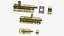 Brass Sliding Door Locks Set 3D