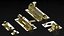 Brass Sliding Door Locks Set 3D