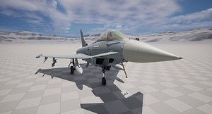 Rigged Eurofighter Typhoon Fighter Jet 3D model
