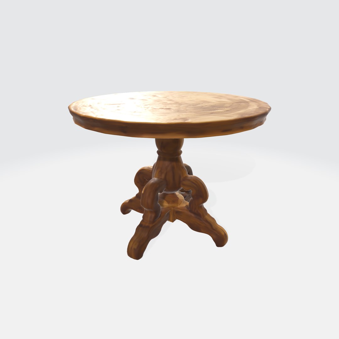 3D Model Elegant Rustic Wooden Table - TurboSquid 2286302