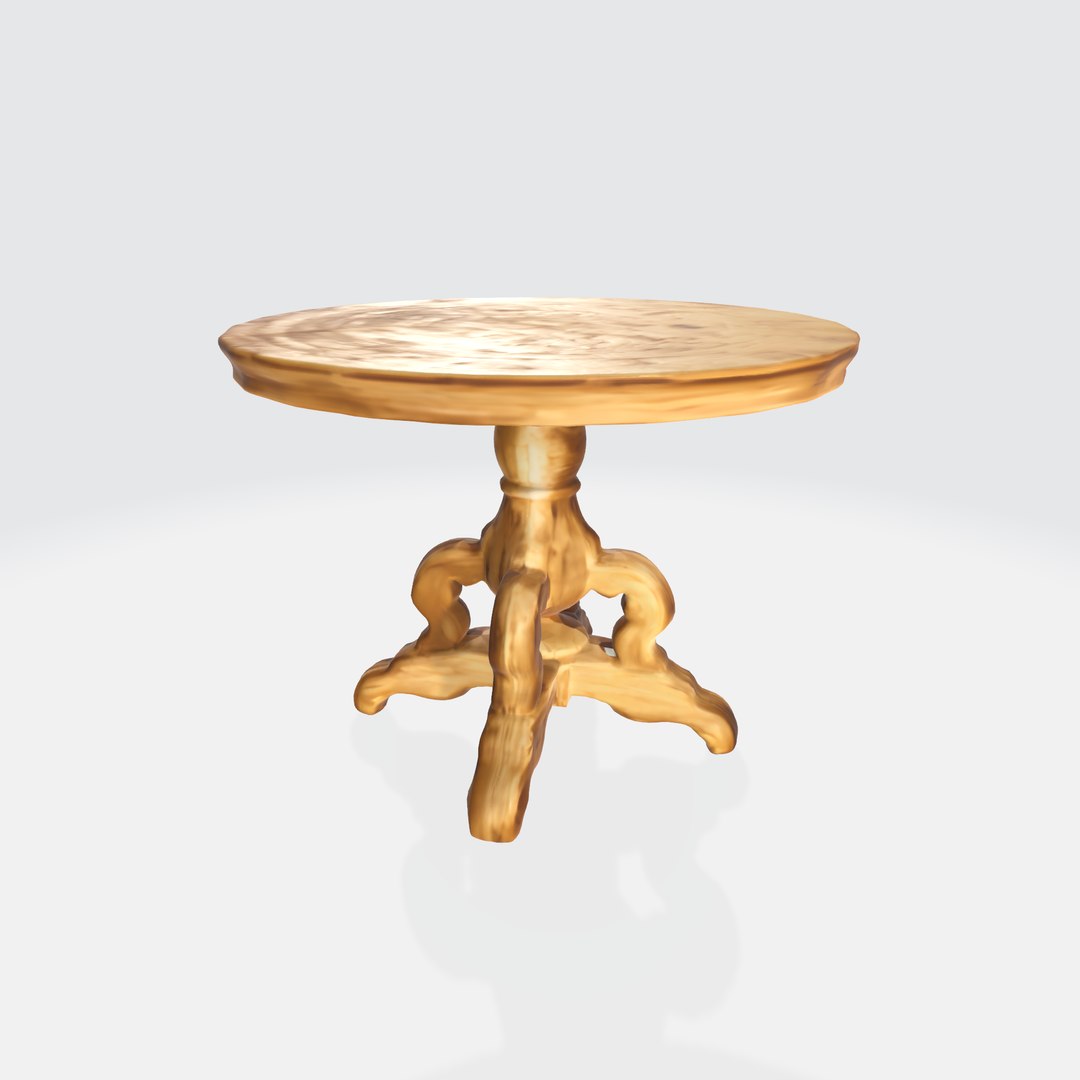 3D Model Elegant Rustic Wooden Table - TurboSquid 2286302