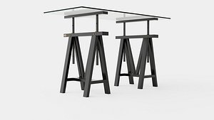 3D Trestle desk black small