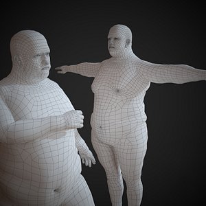 Rigged Obese White Man Basemesh