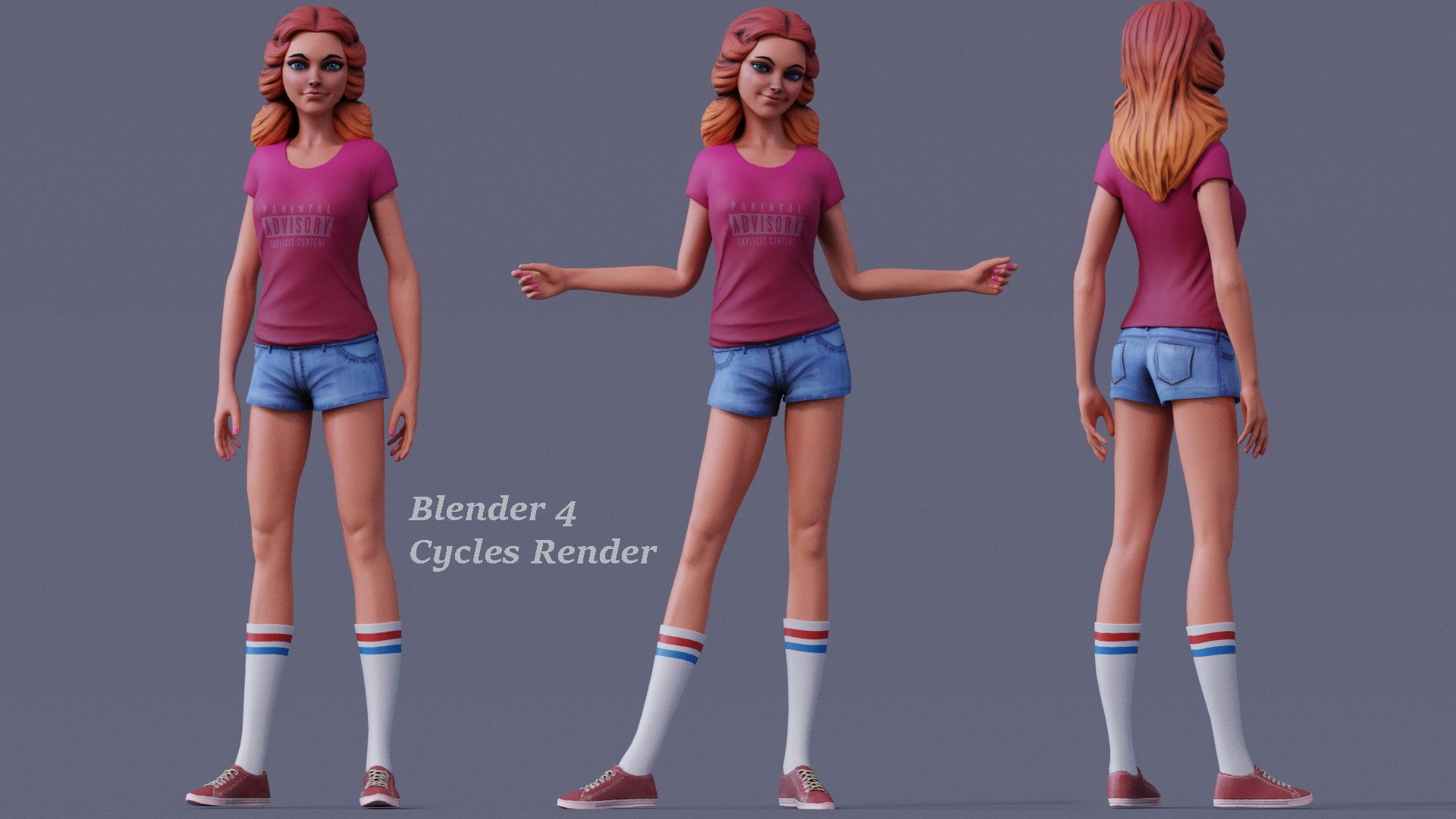 3D Cartoon girl Rig model - TurboSquid 2160286