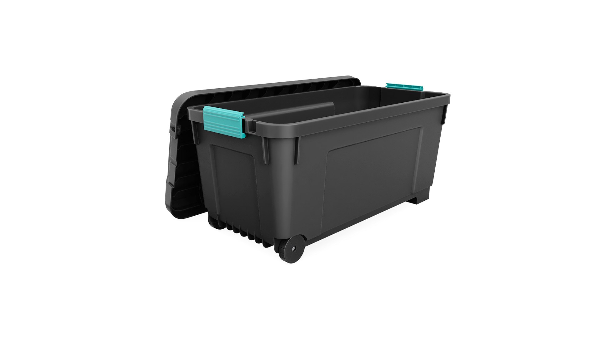 Plastic Storage Container Open Green 3D model preview
