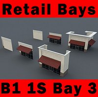 B1 1S Bay 3 - 1-Story Retail Bays  - 3ds max 2010 Mental Ray