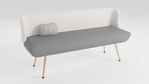 Compact sofa in dark colors in Scandinavian style 3D