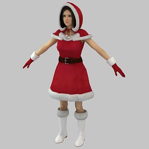 3D Santa Girl model