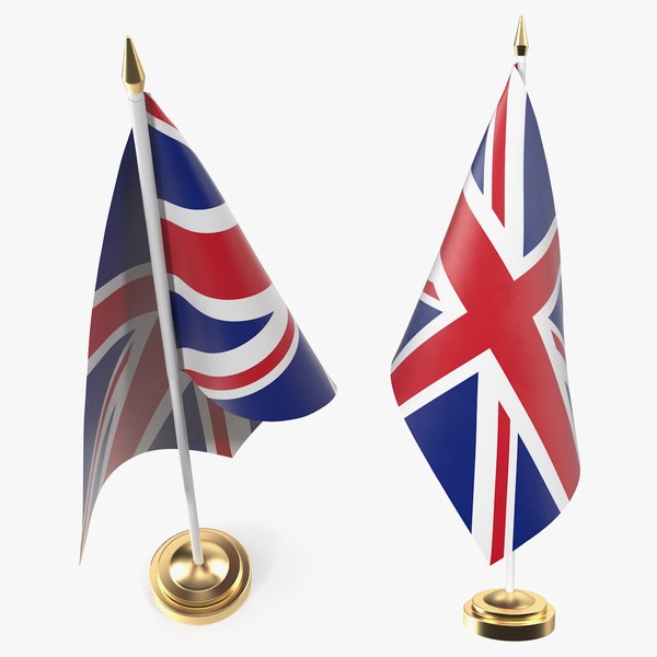 3D table flag united kingdom model