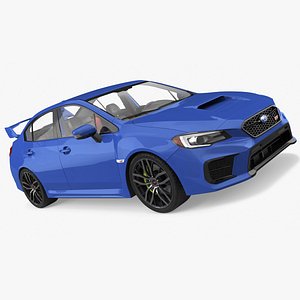 Subaru WRX STI 2021 Sedan Blue 3D model