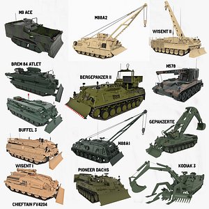装甲回收ARV和装甲工程师AEV车辆收集3D