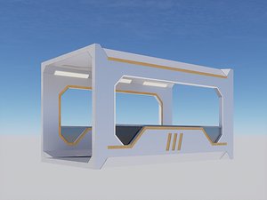 Sci-fi Modular Elevated Walkway Bridge 3D model