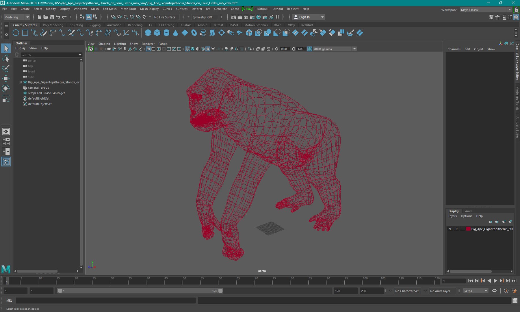 Big Ape Gigantopithecus Stands On Four Limbs 3D - TurboSquid 2311854