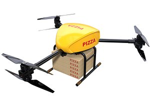 3D Pizza Drone Delivery Tricopter