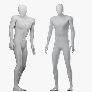 Rigged Simple and Sport Men Mannequins