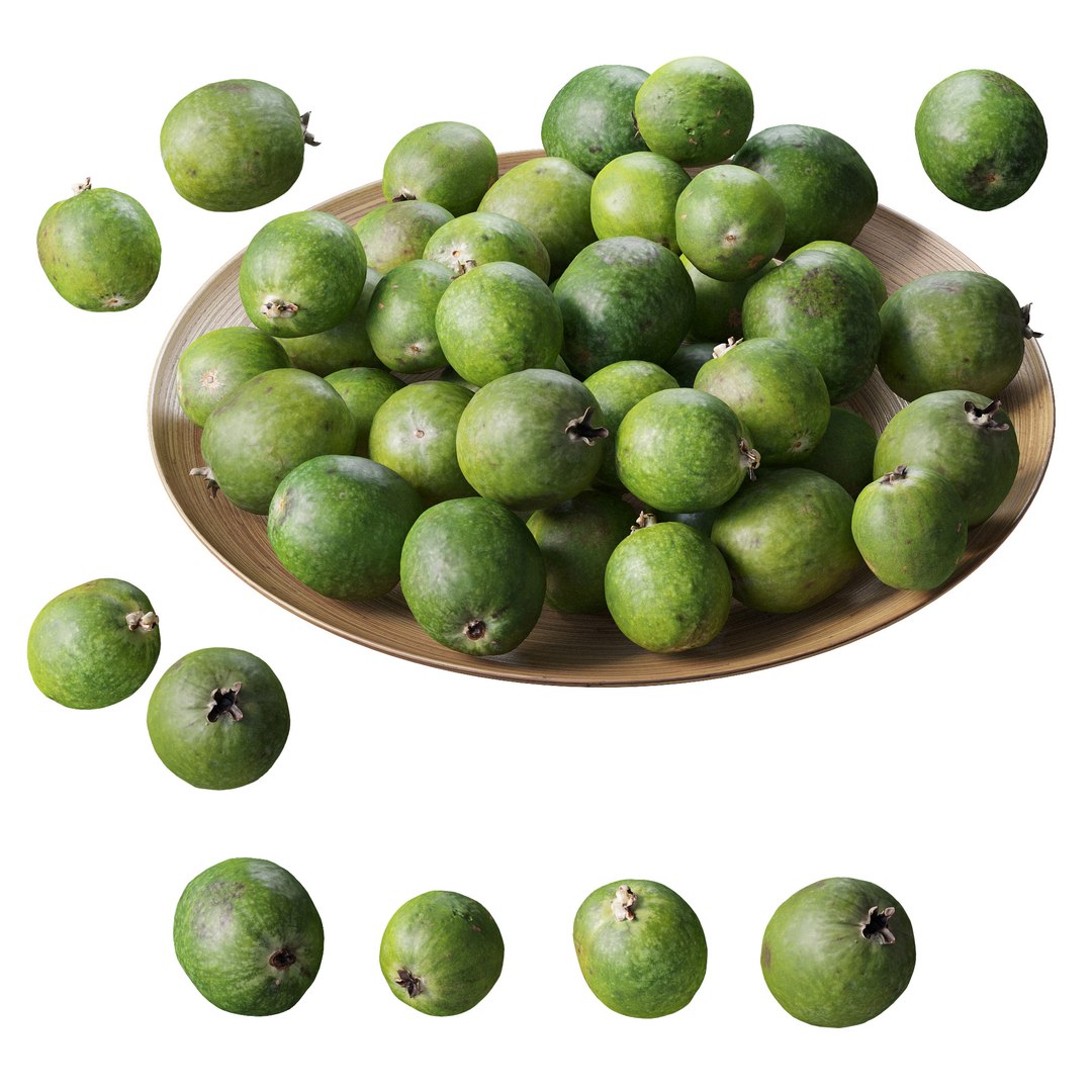 3D Feijoa On A Platter Model - TurboSquid 1811057