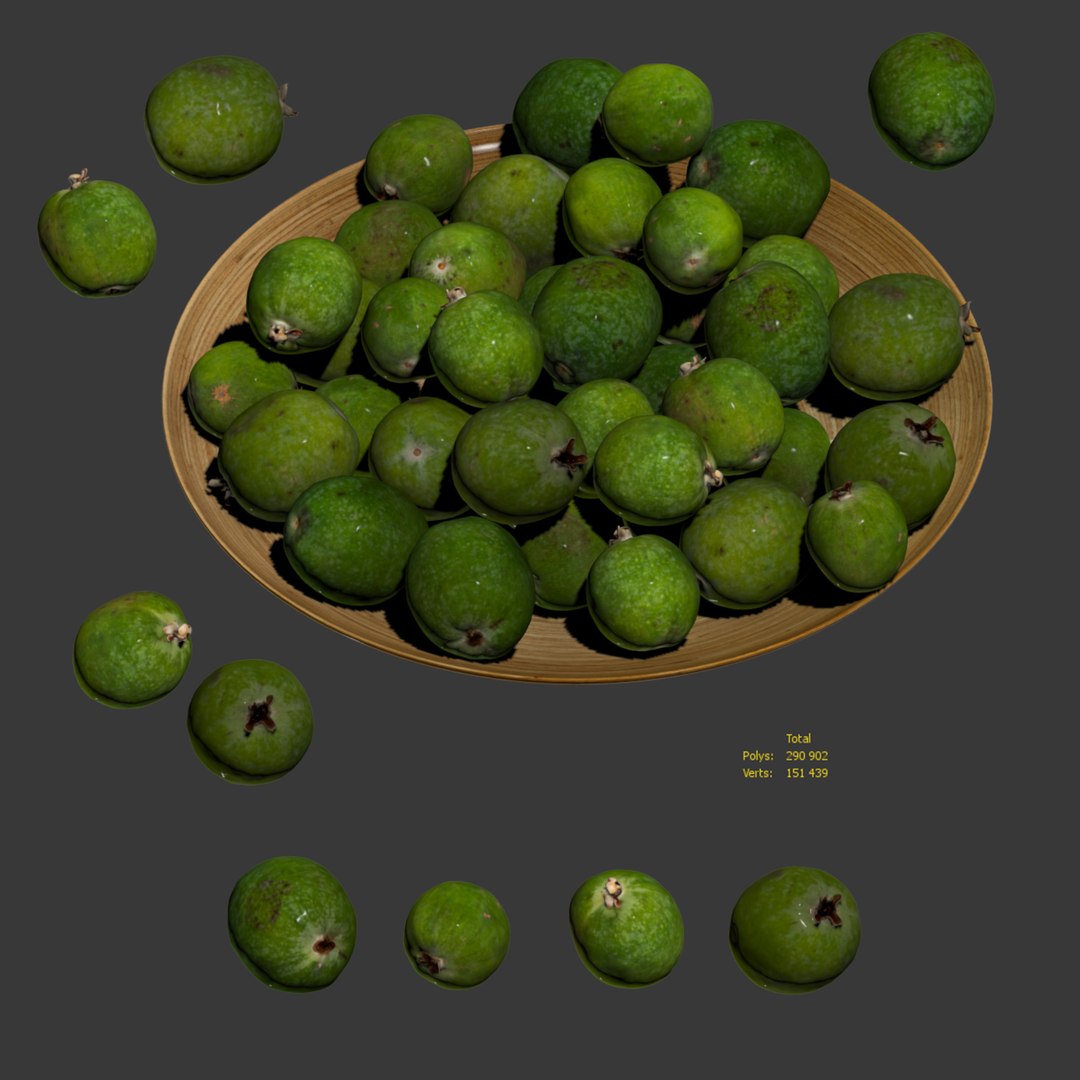 3D Feijoa On A Platter Model - TurboSquid 1811057