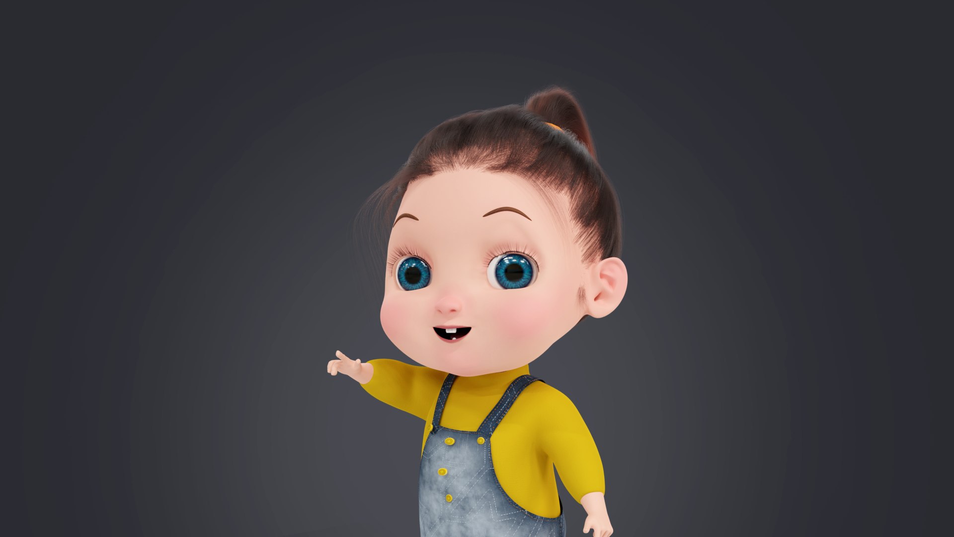 3D Cartoon Fur Baby Girl Cute Character Rigged  TurboSquid 1729029