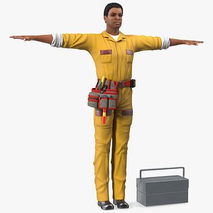 3D model light skin black locksmith