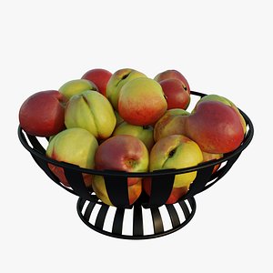 3D Stripe Fruit Bowl with peach model