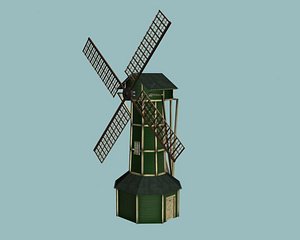 windmill wind 3d obj