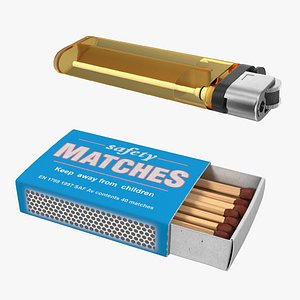3D matchbox lighter box model