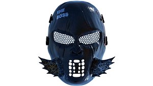 3D dark black skull mask
