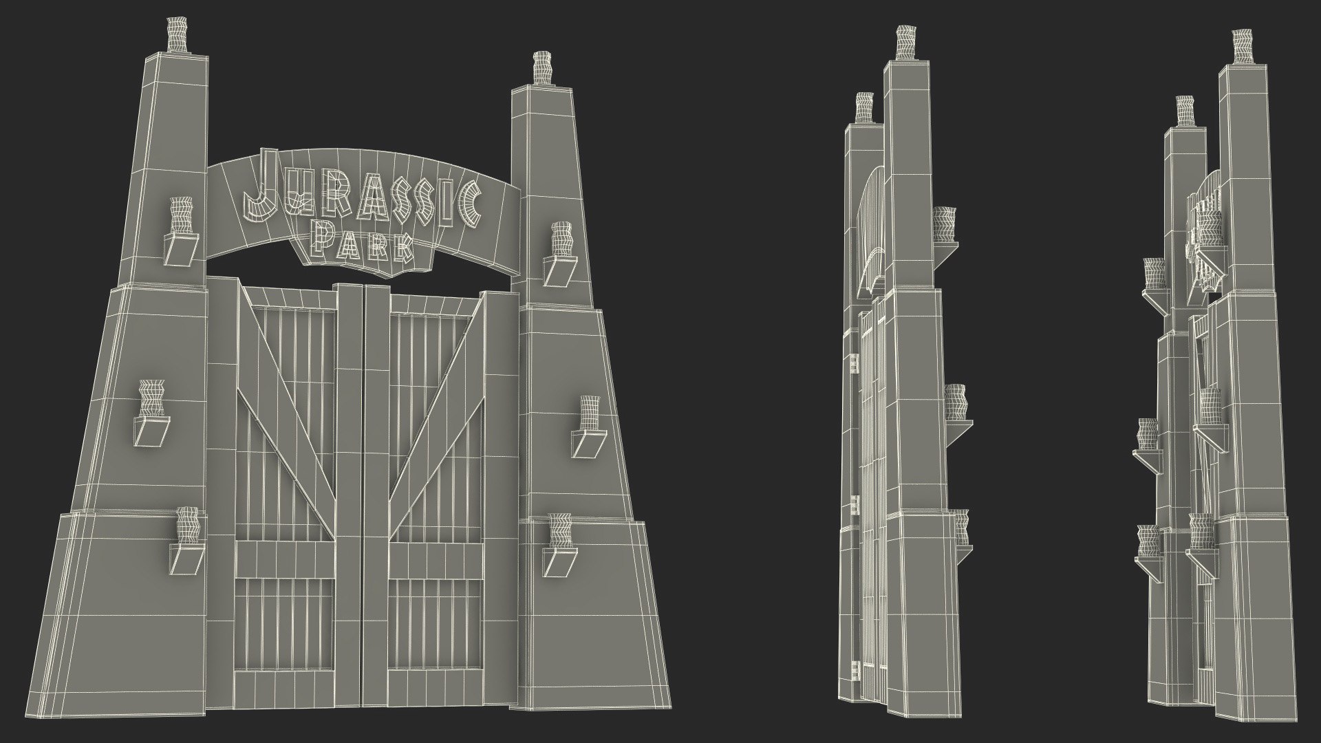 3D Jurassic Park Gate https://p.turbosquid.com/ts-thumb/JX/GrY0iQ/aX/jurassicparkgate3dsmodel026/jpg/1703624448/1920x1080/fit_q87/5414b7b398bf5a5263dd13ce541ff969e3345c44/jurassicparkgate3dsmodel026.jpg