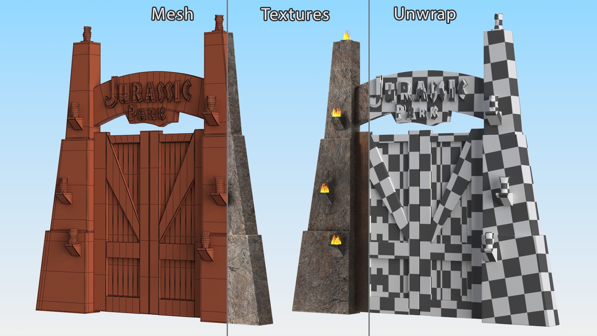 3D Jurassic Park Gate https://p.turbosquid.com/ts-thumb/JX/GrY0iQ/vb/jurassicparkgate3dsmodel017/jpg/1703624407/1920x1080/fit_q87/4fecbe661e602a9db10512f82759797148faf956/jurassicparkgate3dsmodel017.jpg