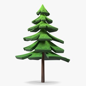 Fur Tree Cartoon Style Handpaint Texture