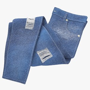 Prop Folded Jeans Type 01 3D