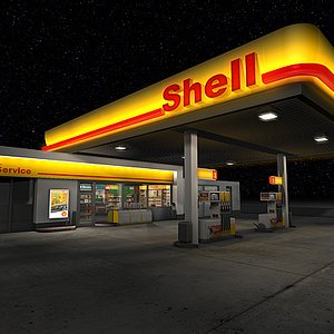 Shell Gas Station with Store