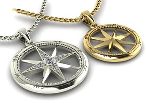 3D model rose wind pendant options
