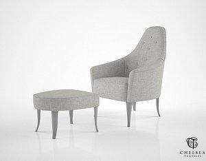 Chelsea Textiles armchair with curved back