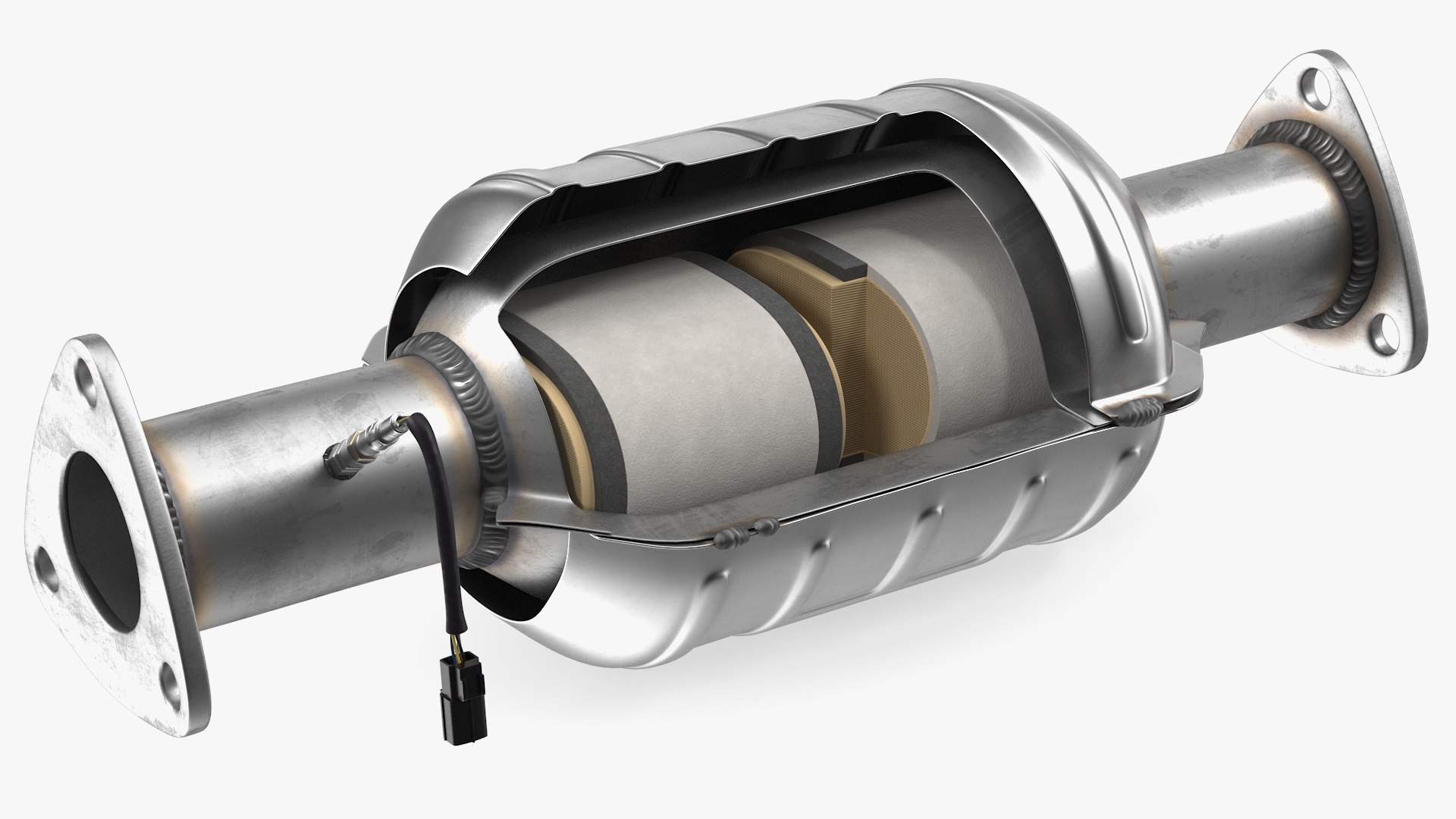 Catalytic Converter Cross Section 3D model preview