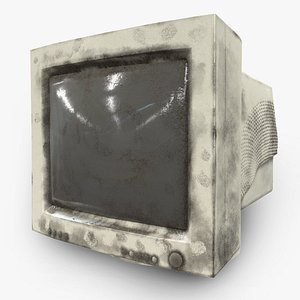 3D Vintage crt tube computer monitor display da1 model