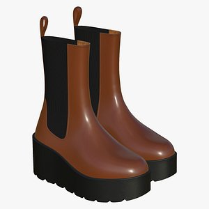 3D Leather Boots Womens model