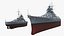 Bismarck Kriegsmarine Warship in Early Service Fit 1940 on Water Gray