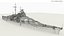 Bismarck Kriegsmarine Warship in Early Service Fit 1940 on Water Gray