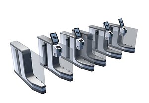 Airport e-Gate - Automated Border Control Gate - Modular Turnstile System - Low Poly
