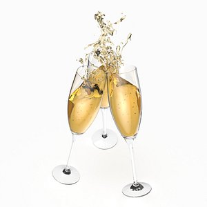 Champagne Splash from Triple Glasses