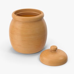 3D Wooden Honey Pot model