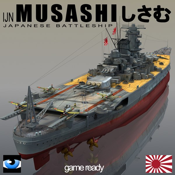 Japanese Battleship Musashi 3D Models For Download | TurboSquid