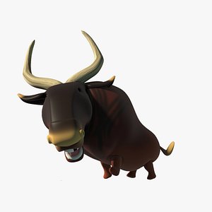 3D Cartoon buffalo model