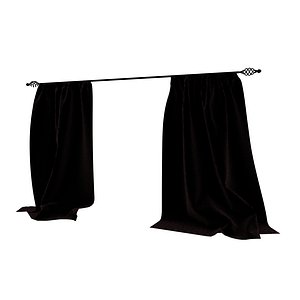 velvet curtains 3D model
