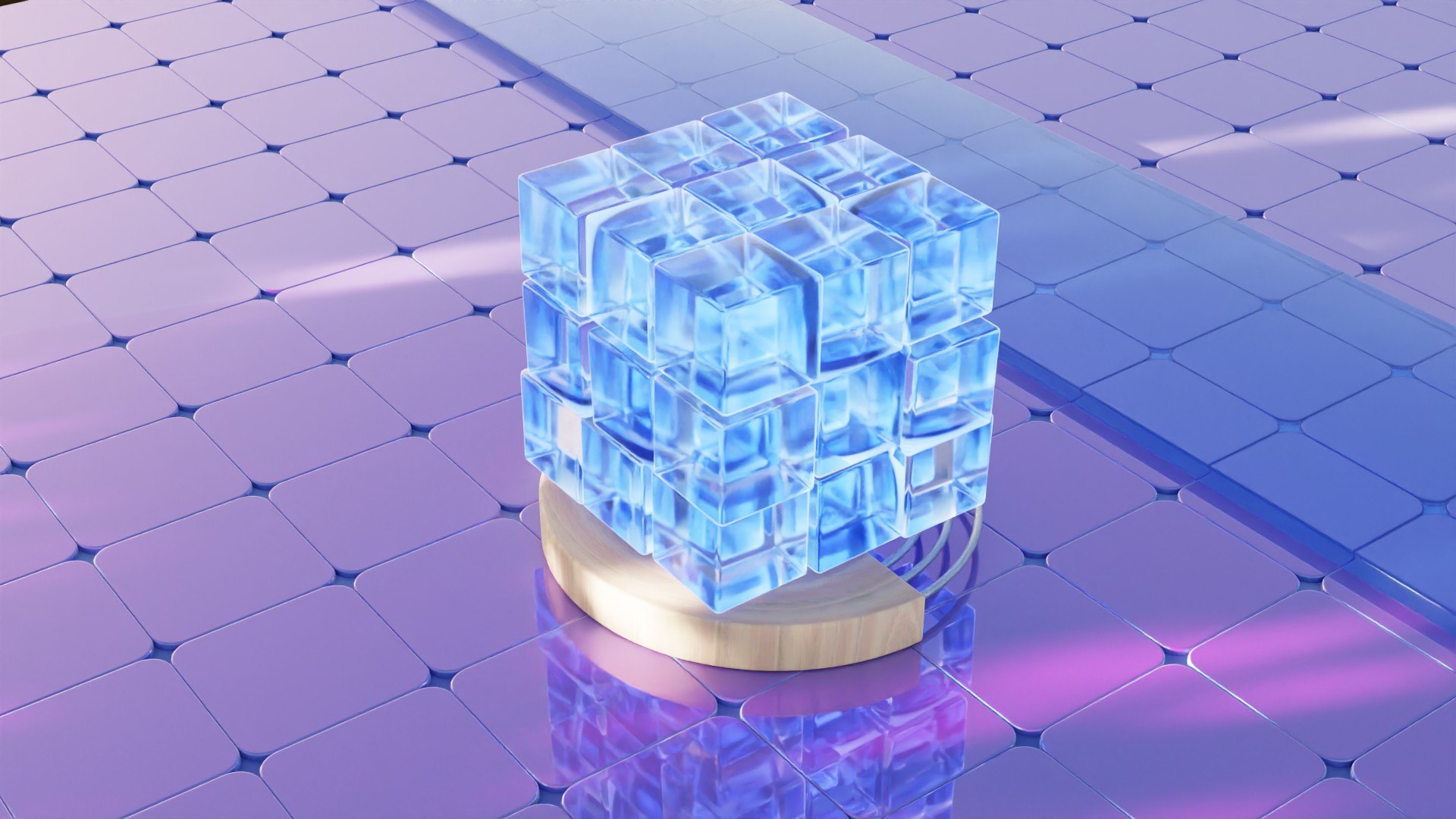 3D Model A Glass Cube With Lighting And Materials - TurboSquid 2040090