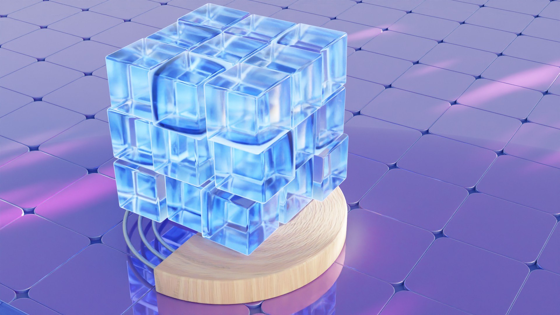 3D Model A Glass Cube With Lighting And Materials - TurboSquid 2040090